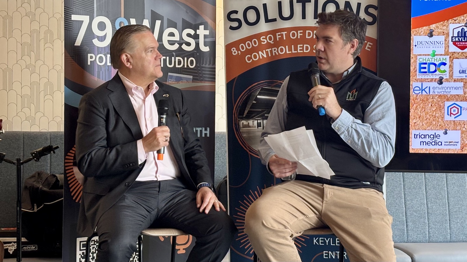 Kirk Bradley being interviewed for 79West April Breakfast Club.