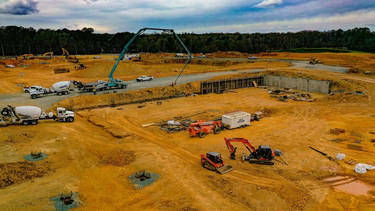 Mosaic at Chatham Park has begun construction on Building T parking deck.