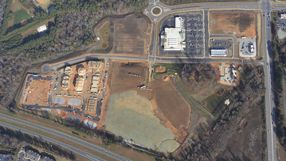 Aerial of Northwood Landing Shopping Center in Pittsboro